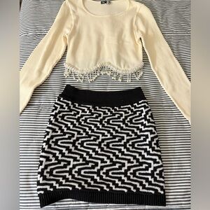 Two piece pearl beaded outfit